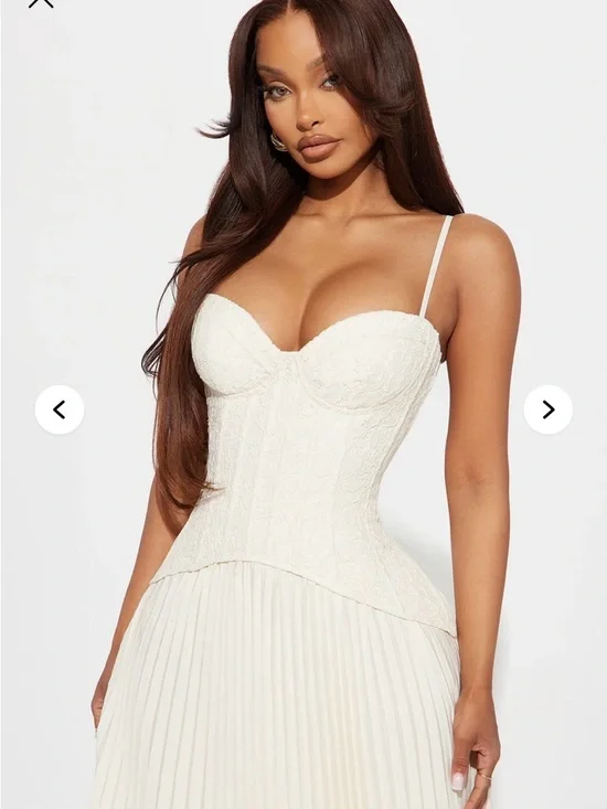 Fashion Nova Ivory Corset Maxi Dress - Picture 2 of 3